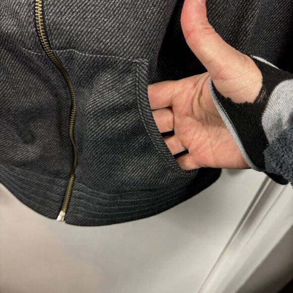 Guess Funnel Cowl Neck Shawl Collar Zip Up Sweatshirt Sweater Jacket - Picture 4 of 8